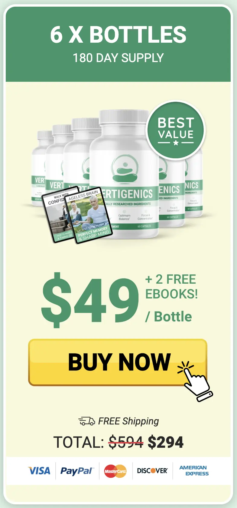 Vertigenics 6 bottles